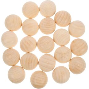 Supvox 20pcs تقسيم الكرات الخشبية غير مكتملة نصف الكرات الخشبية لطلاء الحرف الزخرفية عيد الميلاد ديي 40 ملم