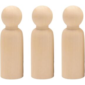 6pcs 120mm Large Size Unfinished Wooden Peg Doll Body Doll for DIY Art Craft Painting Home Decoration (Boy)