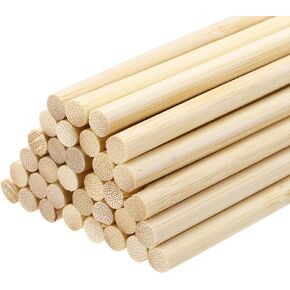 PATIKIL 120 Pcs Wooden Dowel Rods, 15/64 x 8 Inch Round Unfinished Wood Sticks, Precut Natural Bamboo Sticks for DIY Crafting, Hardwood Craft Dowel Rods, Cake Dowels, Natural Color