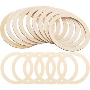 PATIKIL 125mm Wooden Rings for Crafts, 40 Pack Natural Wood Rings Unfinished Wood Loop Circle Wood Pieces for Christmas Ornaments Macrame DIY Crafting