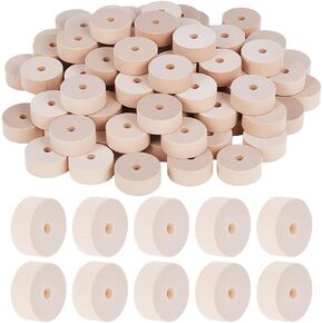 OLYCRAFT 150Pcs 1x0.4 Inch Wooden Craft Wheels with 5mm Hole Natural Wood Wheels Unfinshed Wood Wheel Flat Round Wooden Wheels Natural for DIY Model Cars Tire Replacement Wood Crafts Supplies