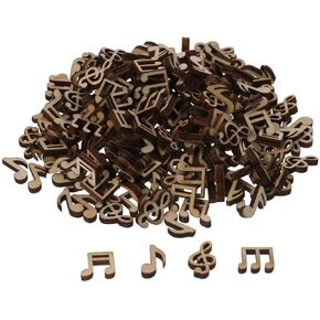 300pcs ملاحظات الموسيقى قواطع خشبية ، علامة غير مكتملة ، DIY غير مكتملة للمنزل