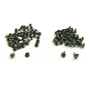 Double Cap Rivets, 5/16 inch Round Head Decorative Rivets DIY Leather Craft Studs, Pack of 100 Sets (8 x 8mm, Gun Metal)