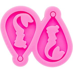 Super Glossy Mermaid Style Tear Drop Shape Hollow Out Earrings Mold Epoxy Resin Mold Earring Silicone Mold Handmade Fish Tail Women Fashion Jewelry Resin Casting Molds for Epoxy Resin, Pendant Craft
