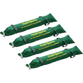 4 PCS 4 'x10 ، حاجز للفيضانات القابل لإعادة الاستخدام ، سدادة المياه مع الأشرطة الحاملة ، حركة سهلة لشخصين