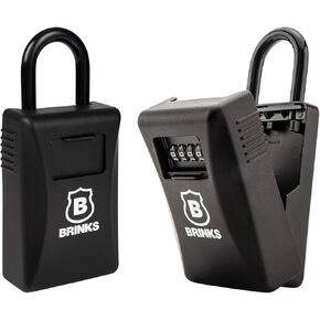 Brinks - صندوق قفل في الهواء الطلق 79 مم ، حزمة - للاستخدام في الهواء الطلق والداخلي ، ومجموعة مقاومة للطقس - مزيج من 4 -Dial - زيادة الأمان مع قيود الصلب المتصلب ، الأسود