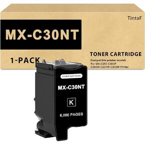 خرطوشة الحبر MX-C30NT الاستبدال الأسود لطابعة MX-C30NT MX-C30NT-B لـ MX-C250 C300P C300W C301W C303W (6000 صفحة عالية العائد ، 1 أسود)