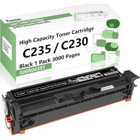 C230 C235 استبدال الحبر لـ Xerox 006R04391 متوافق 006R04383 خرطوشة الحبر ، 3000 صفحات سوداء عالية السوداء لـ Xerox C235 C230 Color Multifunction Printer (Black)
