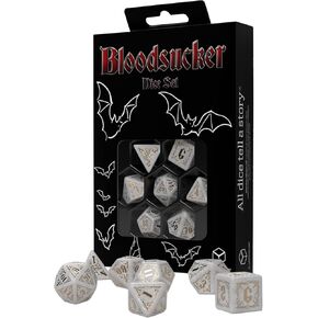 Q-Workshop Bloodsucker Shimmering White & Gold Dice Set - Dice Board Game - for 1+ Players and Ages 14+