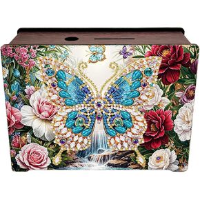Butterfly Flower Diamond Painting Wooden Money Saving Box و Money Bank Paint with Diamonds و Butterfly Diamond Art Coin Savings Box لعيد ميلاد البالغين الهدايا الحرفية
