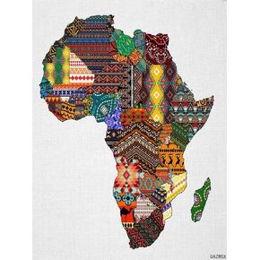 Qazwsx 5D Diamond Painting خريطة أفريقيا لأفريقيا في نمط النمط الكامل تدريبات كاملة من مجموعات الأرقام ، والطلاء الحرفي DIY مع Arts Diamonds التطريز Cross Stitch 30 × 40 سم / 12 × 16 بوصة