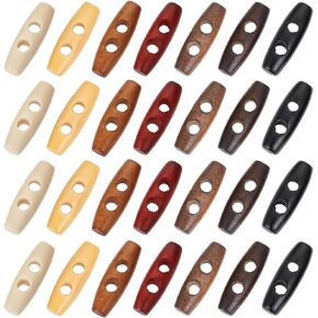 Nbeads 140 pcs أزرار تبديل القرن الخشبي ، أزرار الخشب الطبيعي 2 أزرار خشبية ، زر زيتون ، زر القرن الخشبي لإكسسوارات خياطة الملابس DIY ، ثقب: 5 ملم