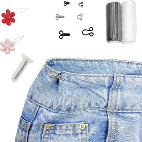 106PCS Pants Waist Tightener for Jean, Adjustable Waist Buckle Set, Pants Buttons Clips for Pants, Jeans, Skirts (48sets)