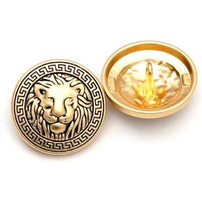 5 PCS Retro Round 3D Lion Head Metal Metal Butons لبدلة الحرف اليدوية والسترة