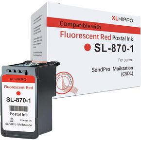 High Capacity SL-870-1 XXL Postage Ink Replacement for Pitney Bowes SL-870-1 Red Ink Cartridge Compatible with New SendPro Mailstation Postage Meter CSD1 Machine (16 ml) (1 Pack)