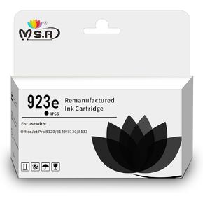 923e 923 Black High Pages Remanufactured Ink Cartridge Replacement for HP 923e Ink Cartridges Compatible with HP OfficeJet 8120 8122 8130 8133 Printer (with Chip) 1-Pack