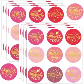 Happy Mother's Day Stickers Gold Foil Mothers Day Gift Tags 1.5 inch Mother Day Presents Party Favor for Envelope Seal Cards Boxes Gift Wrap 180 Pcs (Mother Day)