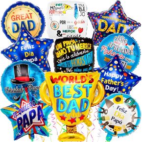بالونات عيد الأب السعيد ، 11pcs ألومنيوم ، البالونات ، أحداث ألومنيوم مميزة ، وأفضل البالونات لأبي يوم أبي لزخارف عيد ميلاد عيد الأب