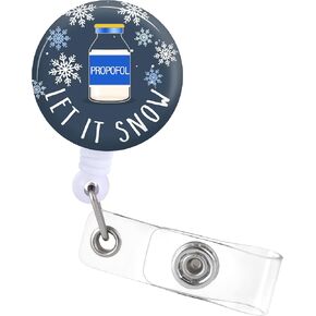 Badge Reels Holder Retractable with ID Clip for Nurse Name Tag Card Funny CRNA Anesthesia Anesthesiology Anesthetist Nursing Doctor Teacher Medical Work Office Alligator Clip ZJK426
