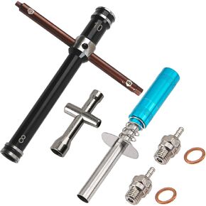 2PCS N3 Hot Spark Glow Plugs No.3 & RC Igniter Engine Starter & RC Glow Slow Removal Tool 8mm 10mm Cross Crosses Sleeve 3mm 5mm hex Scer