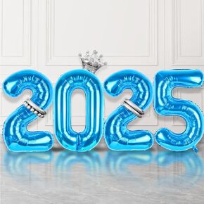 2025 البالونات الذهب الفاتح ، 40 بوصة 2025 البالونات مع رقائق البالونات التاج من أجل ديكورات سنة جديدة سعيدة ليلة رأس السنة 2025 فئة التخرج من 2025 لوازم الحفلات