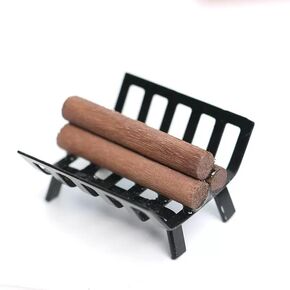 1Set 1/24 سجلات مصغرة مع ملحقات الديكور دمية هولدر ، مجموعة DIY Doll House Kit