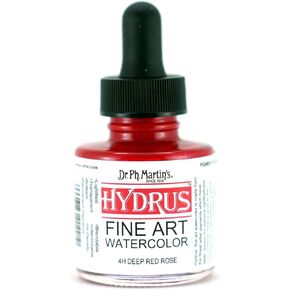 Dr. Ph. Martin's Hydrus Fine Art (4H) Watercolor Bottle, 1 Fl Oz (Pack of 1), Deep Red Rose