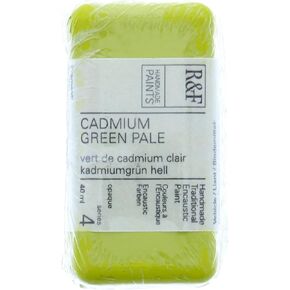R & F Encaustic Paint ، 40 مل ، الكادميوم الأخضر شاحب