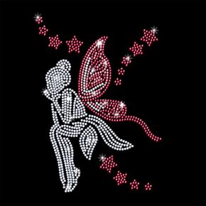 NBEADS Butterfly Rhinestone Iron on Transfer, 11.7x8.3inch Fairy Heat Transfer Decal Bling Crystal Decals Clear Rhinestone Template Clothing Repair Applique for T-Shirt Clothing Pants Bags