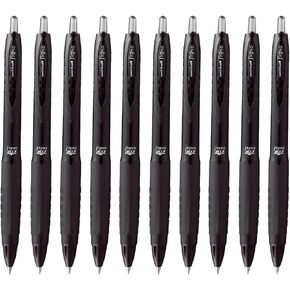 Uni-Ball Signo 307 Gel Ink Ballpoint Pen, Retractable 0.7mm Medium Point, Black Ink, UMN30707.24, Pack of 10