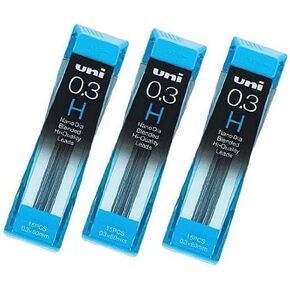 Strength & Deep & Smooth -Uni-ball EXtra Fine Diamond Infused Pencil Leads, 0.3 Mm-H-nano Dia 15 Leads X 3 Pack/total 45 Leads/(with Our Shop Original Description of Goods)