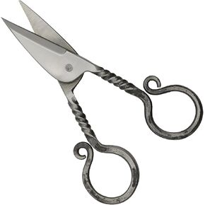 Armory Replicas Functional Forged Iron Shears Practiced Fruition Antique Finish Sharpened Medieval Scissors w/Twisted Handle Design