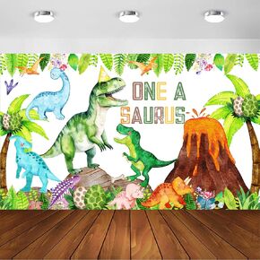 One A Saurus Birthday Decorations Watercolor Dinosaur 1st Birthday Party Backdrop Banner Dinosaur 1st Birthday Decorations Party Supplies