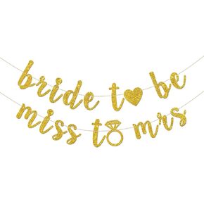 Innoru Bride لتغيب عن السيدة Banner ، Pridal Shower Party Garland Bunting Bachelorette Party Decorities Supplies ، Banner Banner Gold Glitter