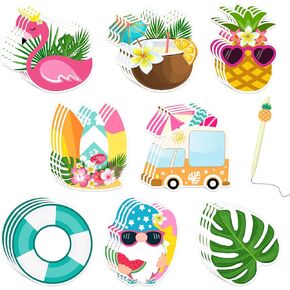 32 Pack Summer Sticky Notes Beach Sticky Notepad Fruit Flamingos Note Pads Self Licky Writing Memo Memo Memo Memo Marker for School Supplies Hight