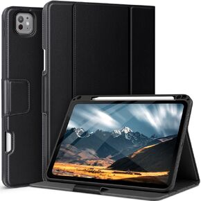 حافظة جلدية من auaua لجهاز iPad Pro 11 2024 (M4)، مع حامل قلم رصاص وجيب، رؤية متعددة الزوايا، إغلاق مغناطيسي، نوم/تنبيه تلقائي (بني) in Kuwait