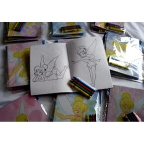 كتاب التلوين 12 مجموعات من ديزني Tinkerbell و Crayon مجموعة الأطفال تفضل الحفلات الحفل