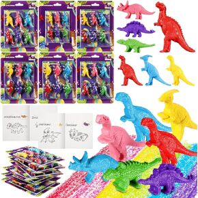 12 Sets Dinosaur Shaped Crayons and Coloring Book Set 72 Pcs Dinosaur Crayon 12 Pcs Coloring Book Non Toxic Washable Toddler Drawing Bulk Gift Set for Kids Art Supplies Easter Egg Decoration