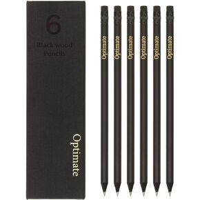 6 Black wood Pencils