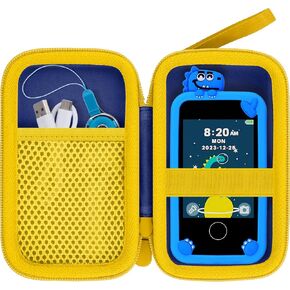 Kids Smart Phone Case Compatible with Luoba/Luyiilo/KOKODI/WEOLULI/DIGIGOOD/Joozfee/Luyiilo Kids Smart Phone Toys,Case for Mini Smart Phone Toys with 2.8" Touchscreen (Pink Case,Purple Zipper)