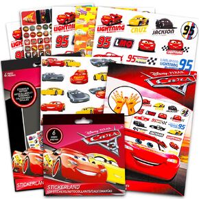 Disney/Pixar Cars Stickers & Tattoos Party Favor Pack (Bundle with Over 400 Stickers & 75 Temporary Tattoos)