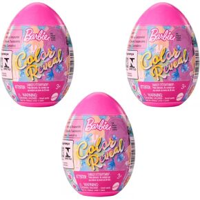 Barbie Color تكشف Easter Egg HJX67 Series Begh Surprishising Pack من 3 بيض عشوائي ، صغير