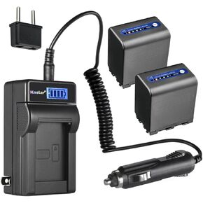 Kastar 3-Pack NP-QM91D Battery and LCD AC Charger Compatible with Sony CCD-TRV840, CCD-TRV890, CCD-TRV940, CCD-TRV950 HDR-HC1 HDR-SR1 HDR-UX1, MVC-CD200, MVC-CD250, MVC-CD300, MVC-CD350, MVC-CD400 in Kuwait