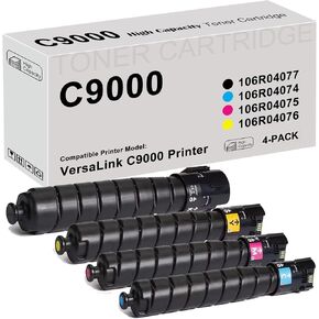 High-Yield C9000 Toner Cartridge [31,500 Pages] Compatible with Xerox 106R04074 106R04075 106R04076 106R04077 Replacement for Xerox VersaLink C9000 Printer(4-Pack)