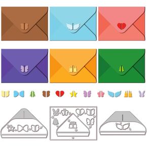 GLOBLELAND 3D Envelope Cutting Dies Snap Envelope Cutting Dies for Card Making Butterfly Metal Die Cuts Cutting Dies Templates for Scrapbooking Journal Embossing Paper Craft Decor