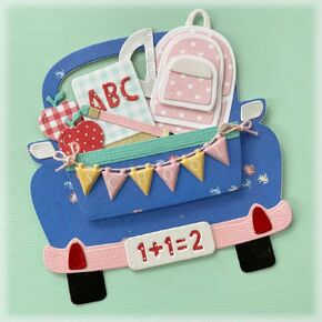 KSCRAFT Truck Back to School Add on Metal Cutting Dies Stencils for DIY Scrapbooking Decorative Embossing DIY Paper Card