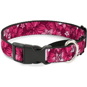 مشبك MGC-W30876-M Hibiscus collage Pink Shades Martingale Cog Collar ، متوسط