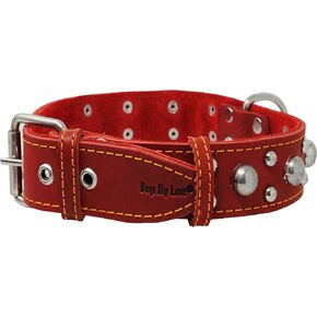 RED Real 1.5 "من الجلد السميك السميك مرصع بالكلاب.