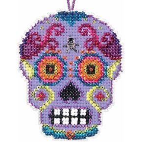 Morado Beeded Cross Stitch Halloween Kit 2016 Mill Hill Calavera Charmed Ornaments MH161621