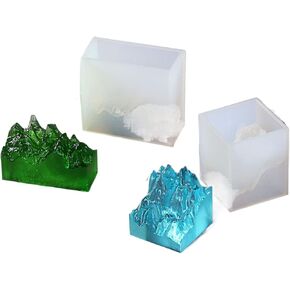 2pcs راتنج الجبل قوالب الجبل الثلوج المكسورة DIY قوالب السيليكون القالب الجليدية السيليكون لقوالب الديكور الراتنجات الايبوكسي الدقيقة من أجل المجوهرات الحرف الراتنج DIY